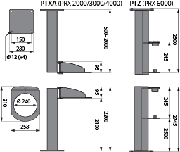 PTXA 180° 1 Joint Ceiling/Floor Bracket